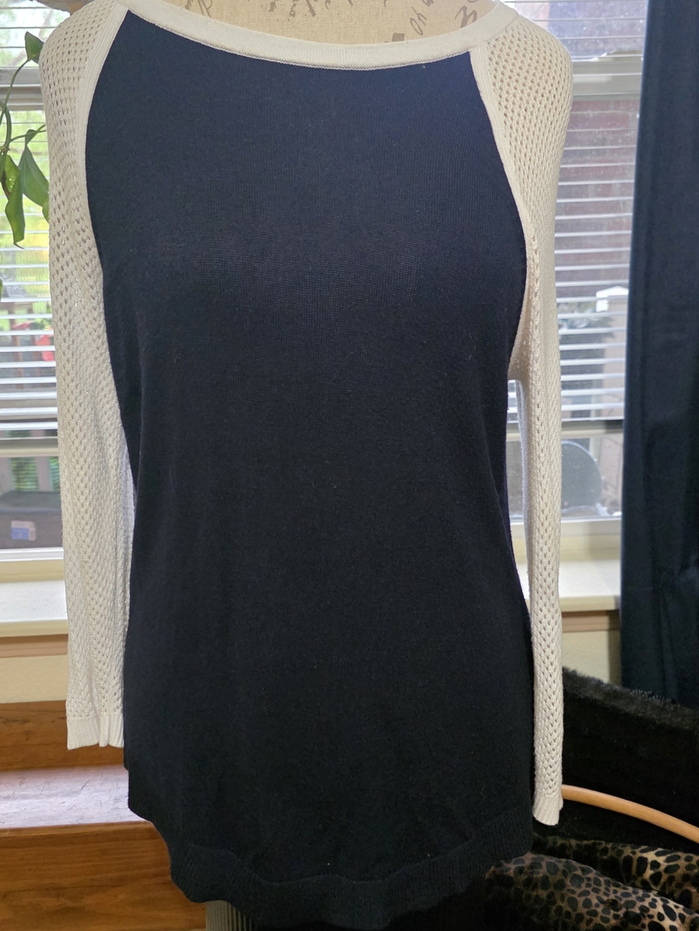 rag & bone Navy Knit Top Baseball Style Soft